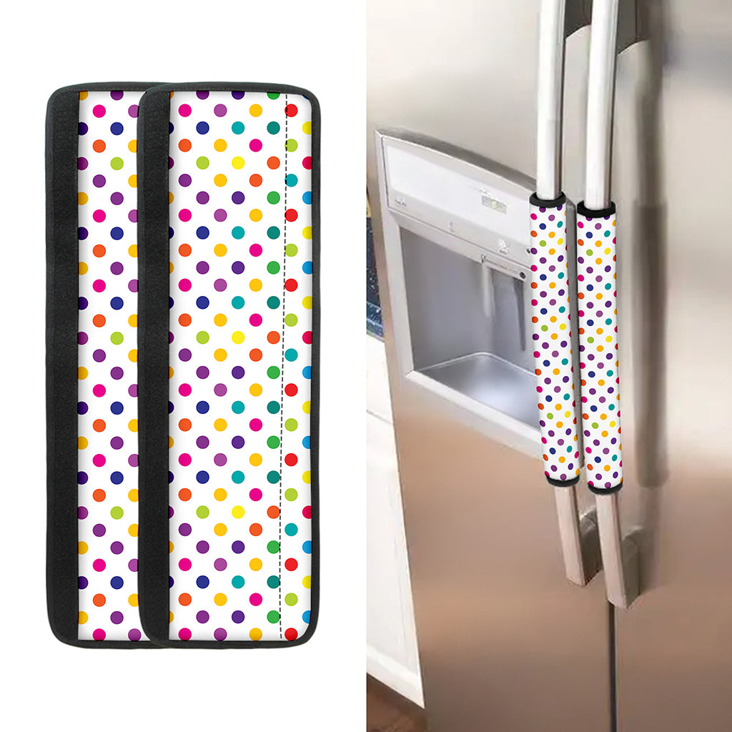 Colorful Polka Dot Pattern Print Refrigerator Handle Covers