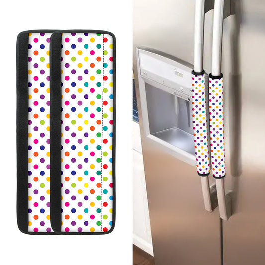 Colorful Polka Dot Pattern Print Refrigerator Handle Covers