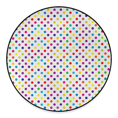 Colorful Polka Dot Pattern Print Round Floor Mat