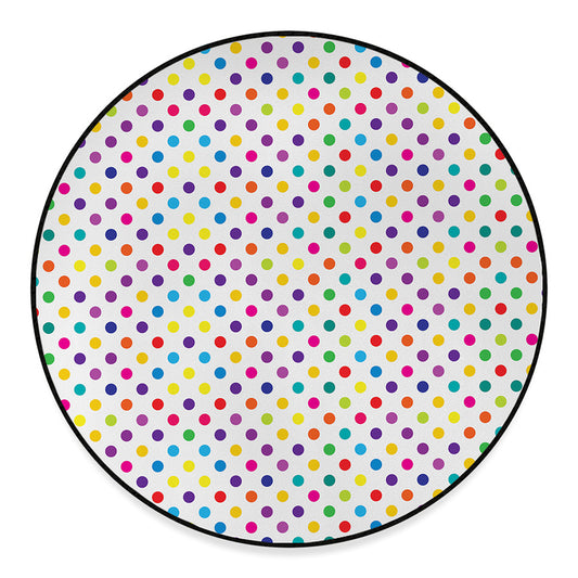 Colorful Polka Dot Pattern Print Round Floor Mat
