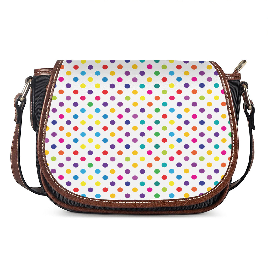 Colorful Polka Dot Pattern Print Saddle Bag
