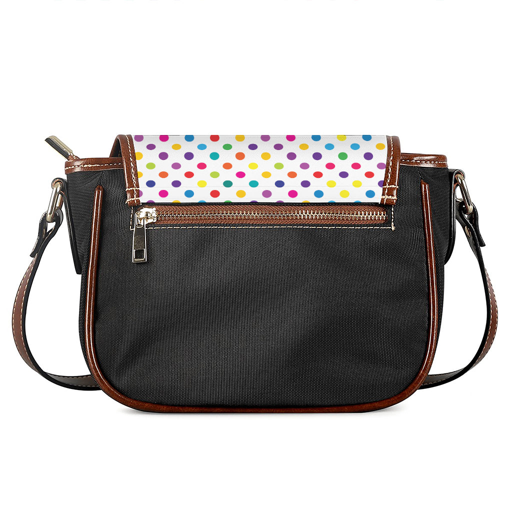 Colorful Polka Dot Pattern Print Saddle Bag