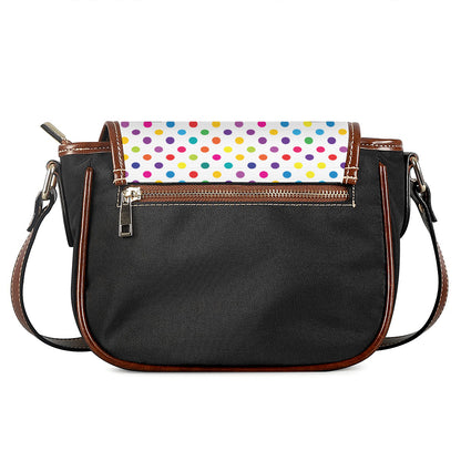 Colorful Polka Dot Pattern Print Saddle Bag