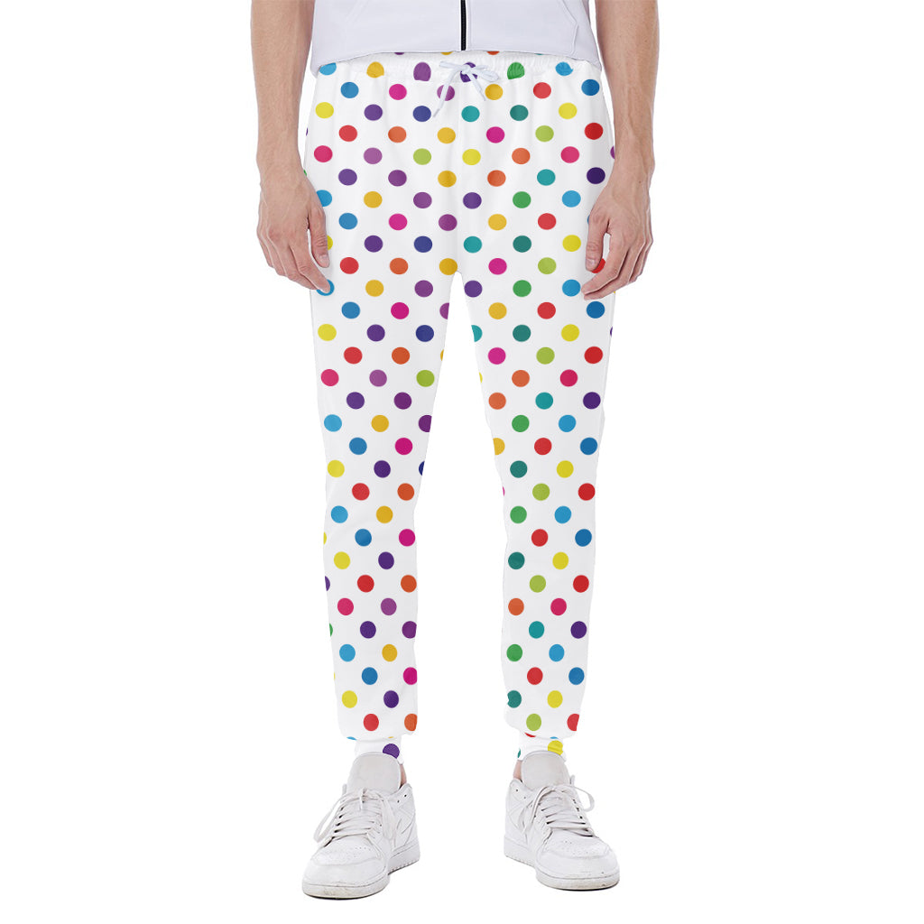 Colorful Polka Dot Pattern Print Scuba Joggers