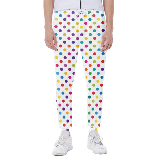 Colorful Polka Dot Pattern Print Scuba Joggers