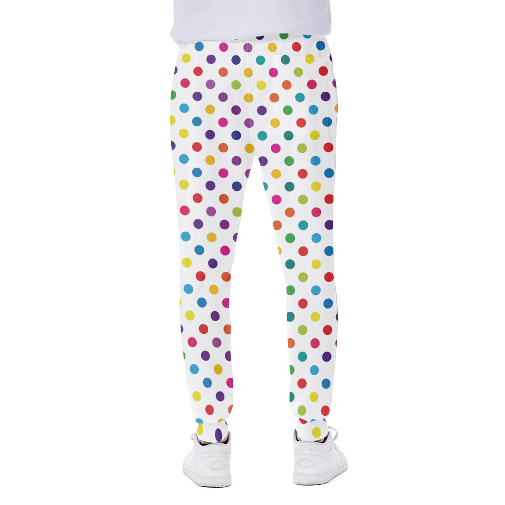 Colorful Polka Dot Pattern Print Scuba Joggers