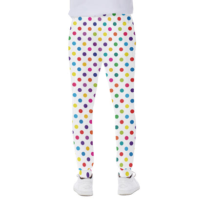 Colorful Polka Dot Pattern Print Scuba Joggers