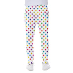 Colorful Polka Dot Pattern Print Scuba Joggers