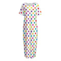 Colorful Polka Dot Pattern Print Short Sleeve Long Nightdress