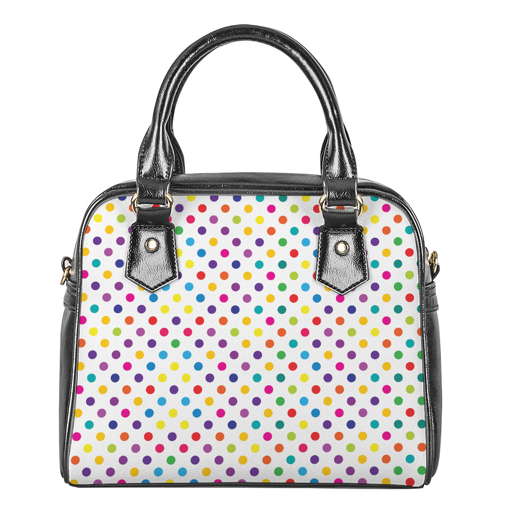 Colorful Polka Dot Pattern Print Shoulder Handbag