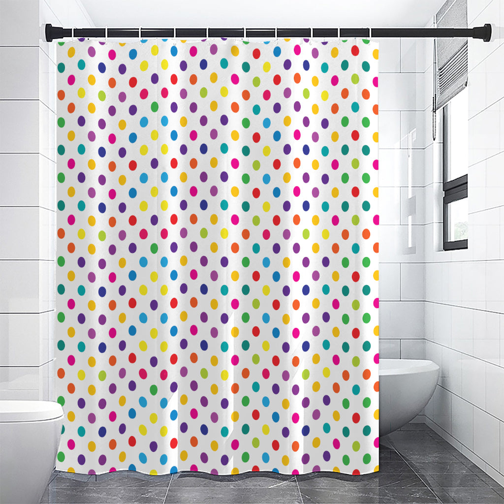 Colorful Polka Dot Pattern Print Shower Curtain