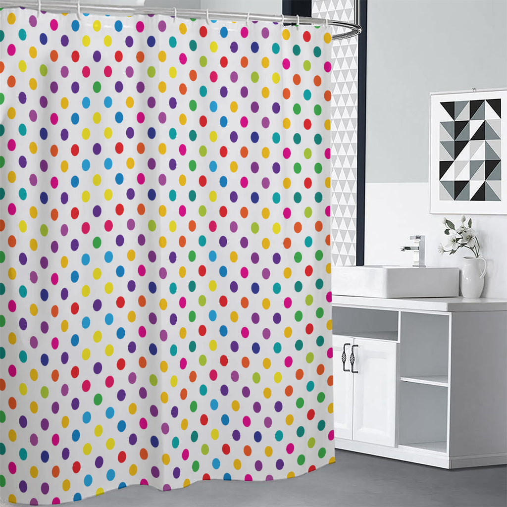 Colorful Polka Dot Pattern Print Shower Curtain