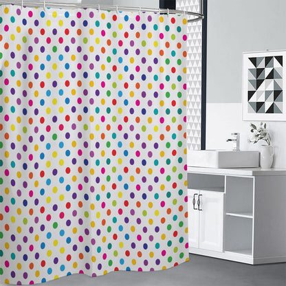 Colorful Polka Dot Pattern Print Shower Curtain