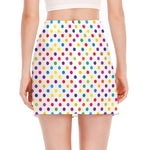 Colorful Polka Dot Pattern Print Side Slit Mini Skirt