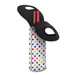 Colorful Polka Dot Pattern Print Single Neoprene Wine Tote