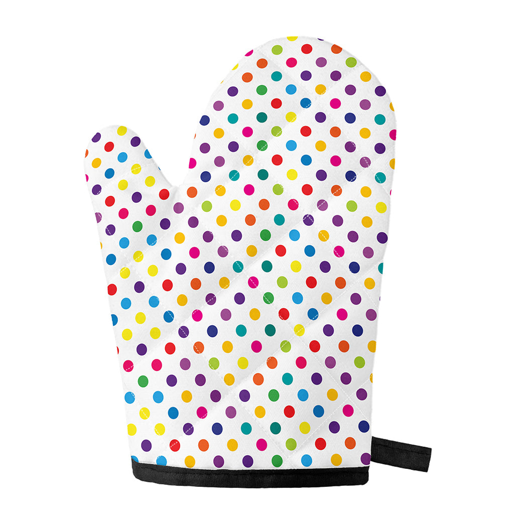 Colorful Polka Dot Pattern Print Single Oven Mitt