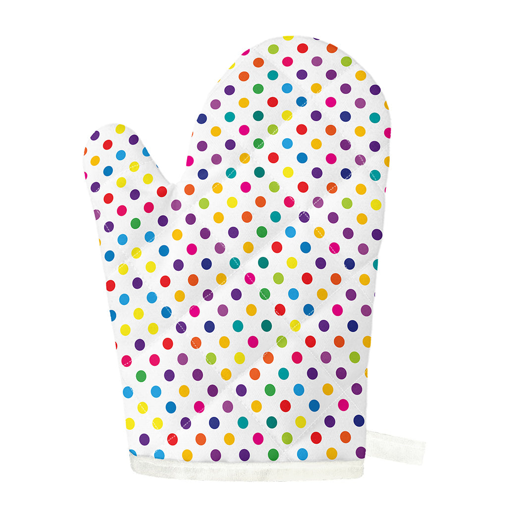 Colorful Polka Dot Pattern Print Single Oven Mitt