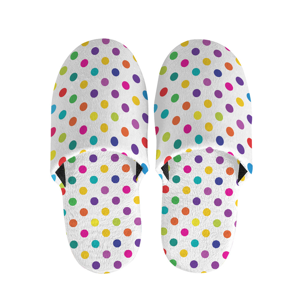 Colorful Polka Dot Pattern Print Slippers