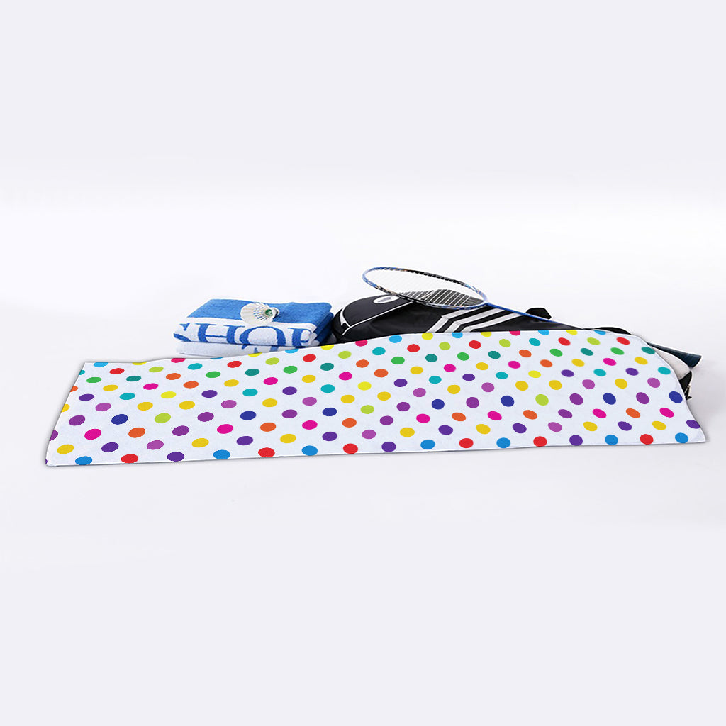 Colorful Polka Dot Pattern Print Sports Towel