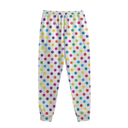 Colorful Polka Dot Pattern Print Sweatpants