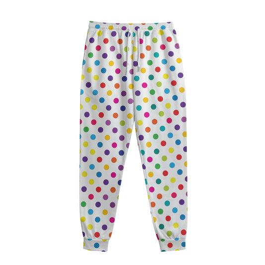 Colorful Polka Dot Pattern Print Sweatpants