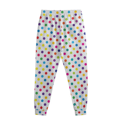 Colorful Polka Dot Pattern Print Sweatpants