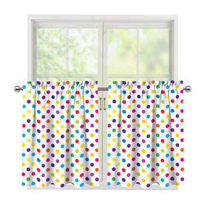 Colorful Polka Dot Pattern Print Tier Curtains