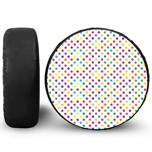 Colorful Polka Dot Pattern Print Tire Cover