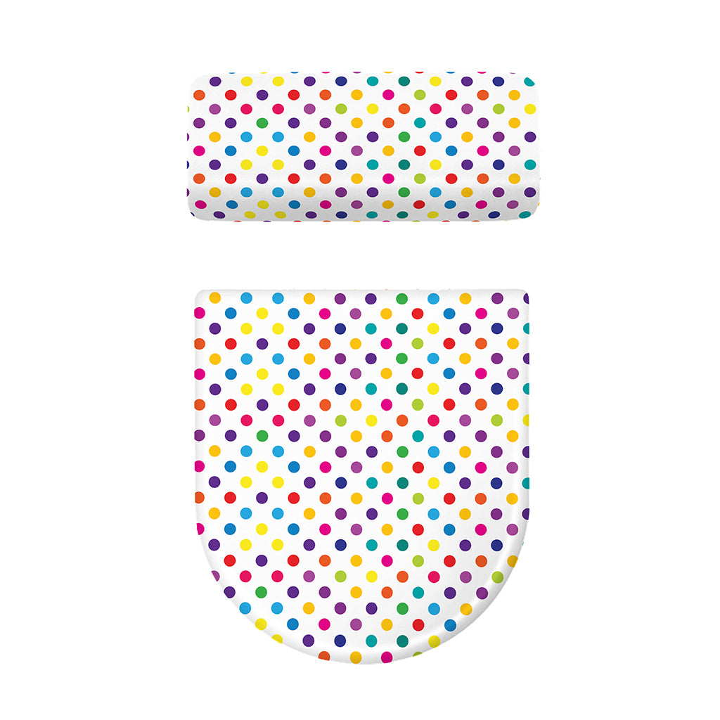 Colorful Polka Dot Pattern Print Toilet Lid And Tank Cover Set