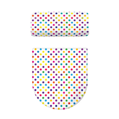 Colorful Polka Dot Pattern Print Toilet Lid And Tank Cover Set