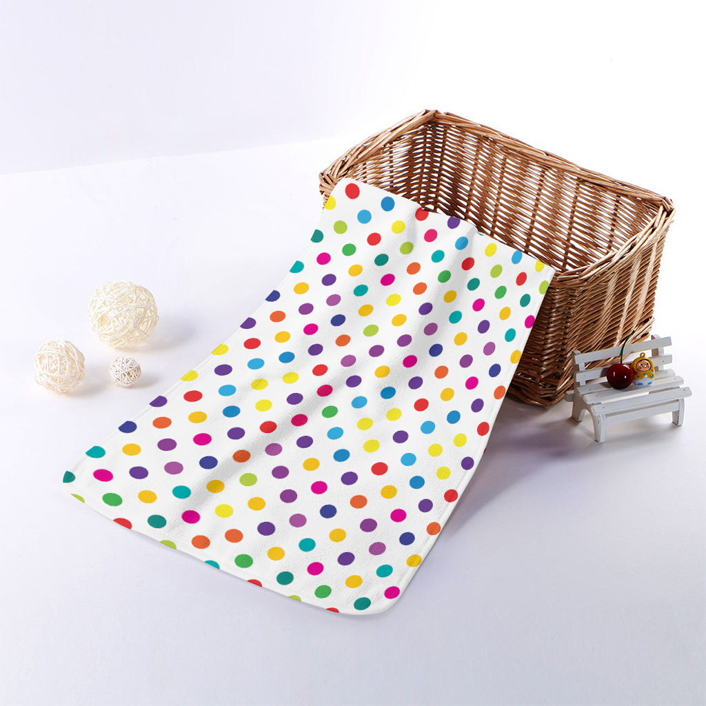 Colorful Polka Dot Pattern Print Towel