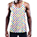 Colorful Polka Dot Pattern Print Men's Workout Tank Top