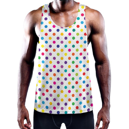 Colorful Polka Dot Pattern Print Training Tank Top