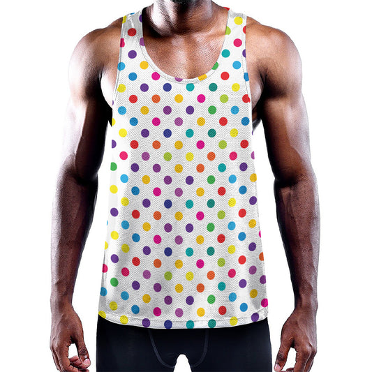 Colorful Polka Dot Pattern Print Training Tank Top