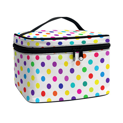 Colorful Polka Dot Pattern Print Travel Makeup Bag