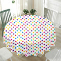 Colorful Polka Dot Pattern Print Waterproof Round Tablecloth