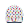 Colorful Polka Dot Pattern Print White Mesh Trucker Hat