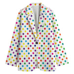 Colorful Polka Dot Pattern Print Women's Blazer