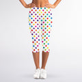 Colorful Polka Dot Pattern Print Women's Capri Leggings