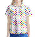 Colorful Polka Dot Pattern Print Women's Polo Shirt