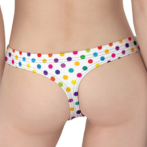 Colorful Polka Dot Pattern Print Women's Thong