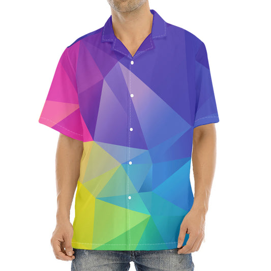 Colorful Polygonal Geometric Print Aloha Shirt