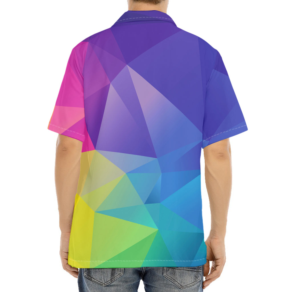 Colorful Polygonal Geometric Print Aloha Shirt