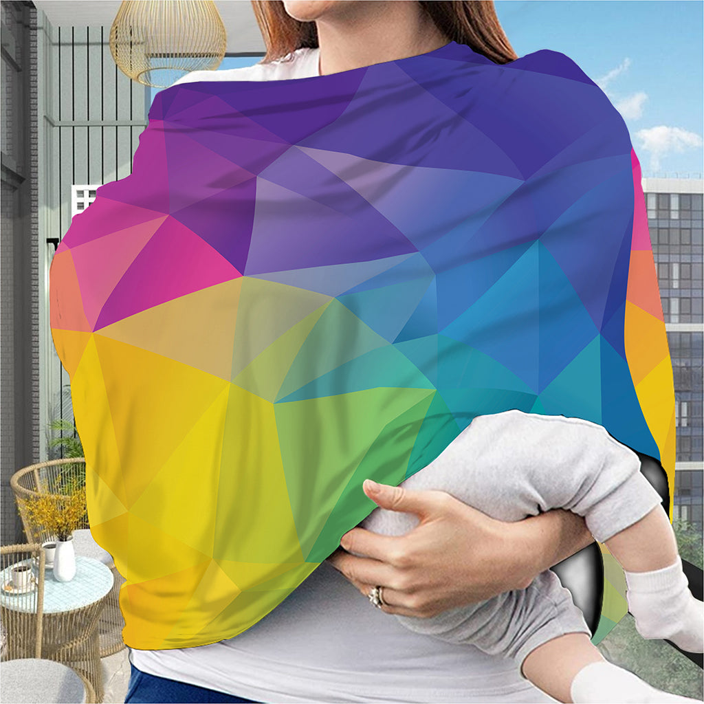 Colorful Polygonal Geometric Print Baby Seat Cover