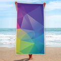 Colorful Polygonal Geometric Print Beach Towel