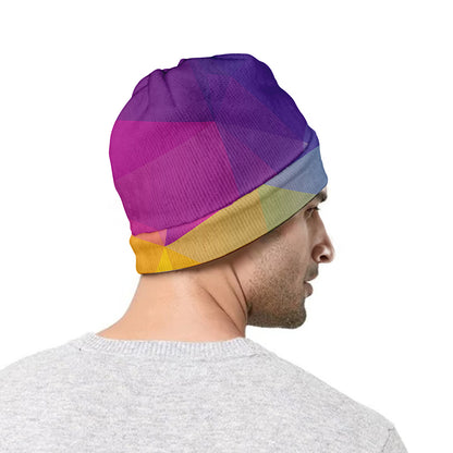 Colorful Polygonal Geometric Print Beanie
