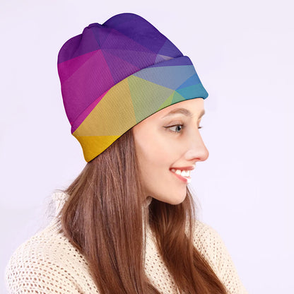 Colorful Polygonal Geometric Print Beanie