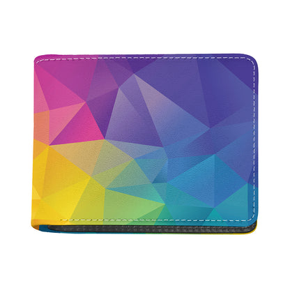Colorful Polygonal Geometric Print Bifold Wallet