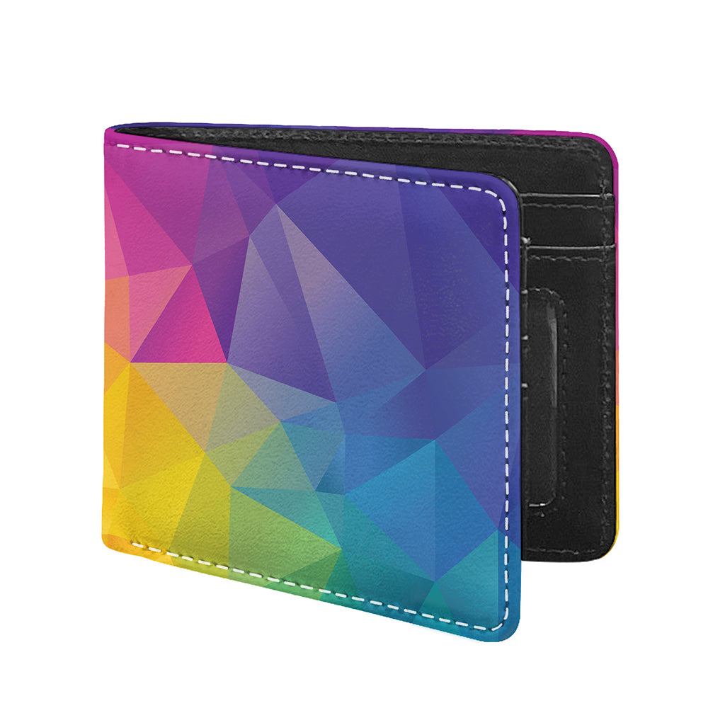 Colorful Polygonal Geometric Print Bifold Wallet