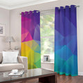 Colorful Polygonal Geometric Print Dimout Grommet Curtains